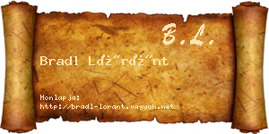 Bradl Lóránt névjegykártya