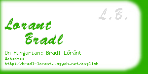 lorant bradl business card
